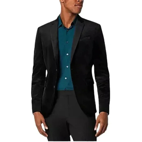 JF J.Ferrar Velvet Mens Slim Stretch Fabric Slim Fit Sport Coat - Picture 1 of 7